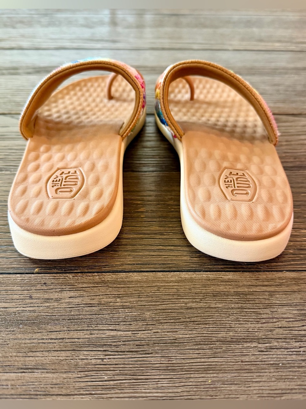 NEW Hey Dude Maui Breeze Toe Loop Flip Flop Sandal Women's 8 Multicolor Woven - Picture 4 of 7